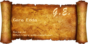 Gere Edda névjegykártya